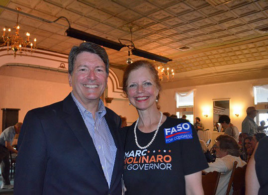 Republican Congressman John Faso poses with Susan Brown Otto of the Town of Bethel.