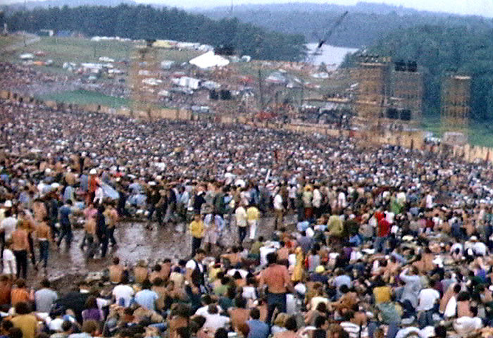 The crowd at the 1969 Woodstock Music and Arts Fair.