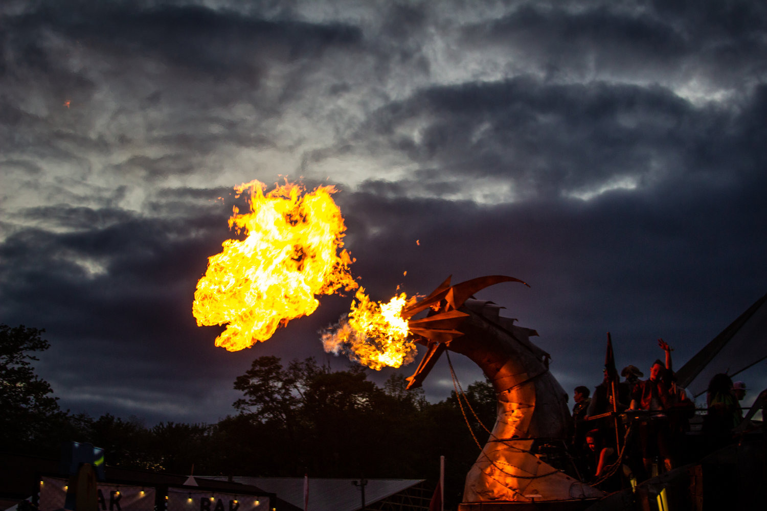 Elements in Lakewood offered a giant metal dragon who just happened to spew fire to the beat of EDM.