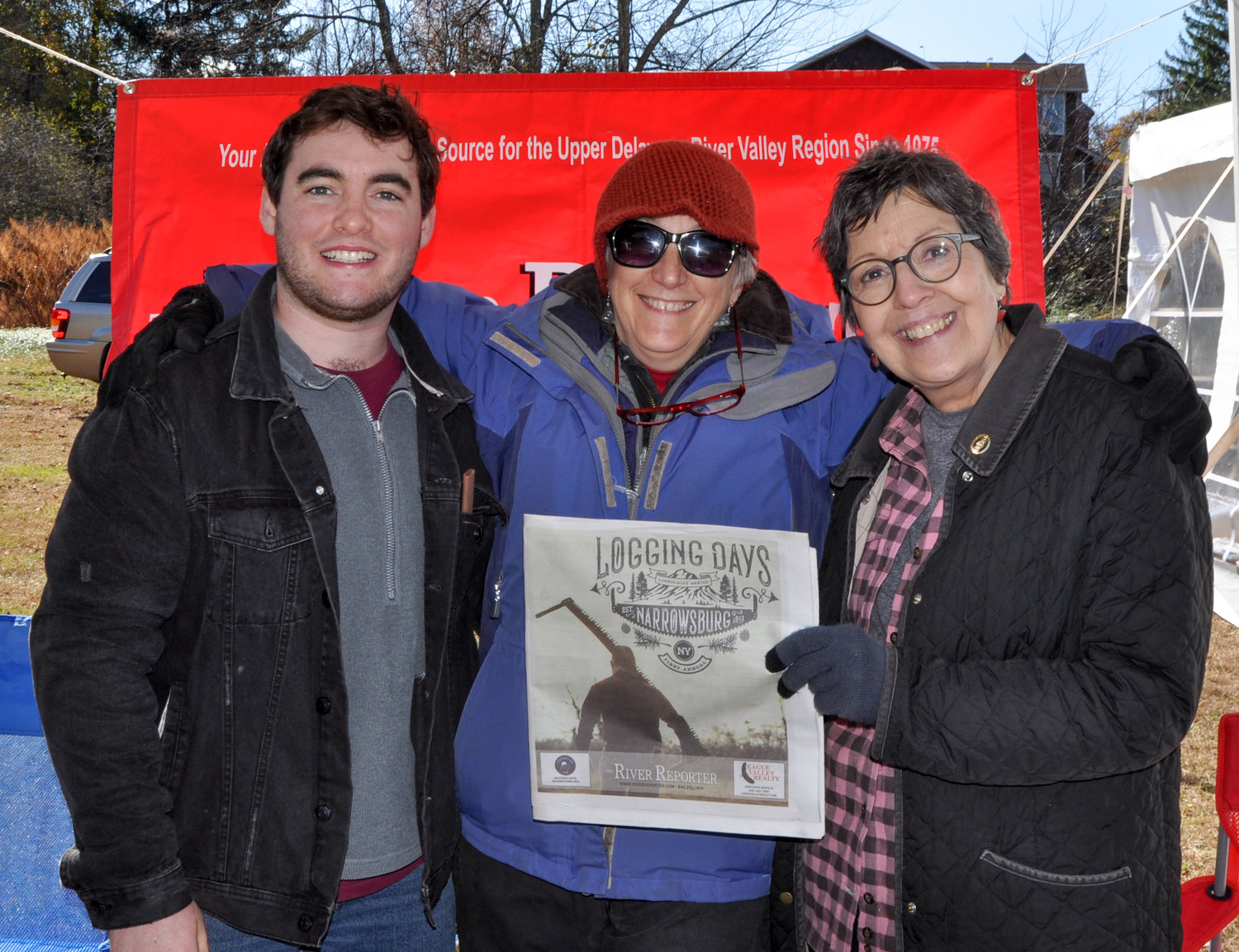 I like the folks I work with, which comes in handy when I run into co-workers like Owen Walsh, left, and Barbara Winfield, seen here flanking TRR publisher Laurie Stuart. All of us were out to celebrate the inaugural Narrowsburg Logging Days: a true highlight of 2019. Can’t wait for next year!