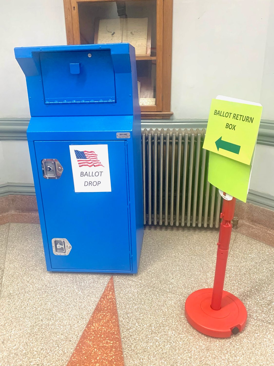 A mail-in ballot dropbox in the Wayne County Courthouse gives voters a chance to ensure their ballot reaches the elections bureau.
