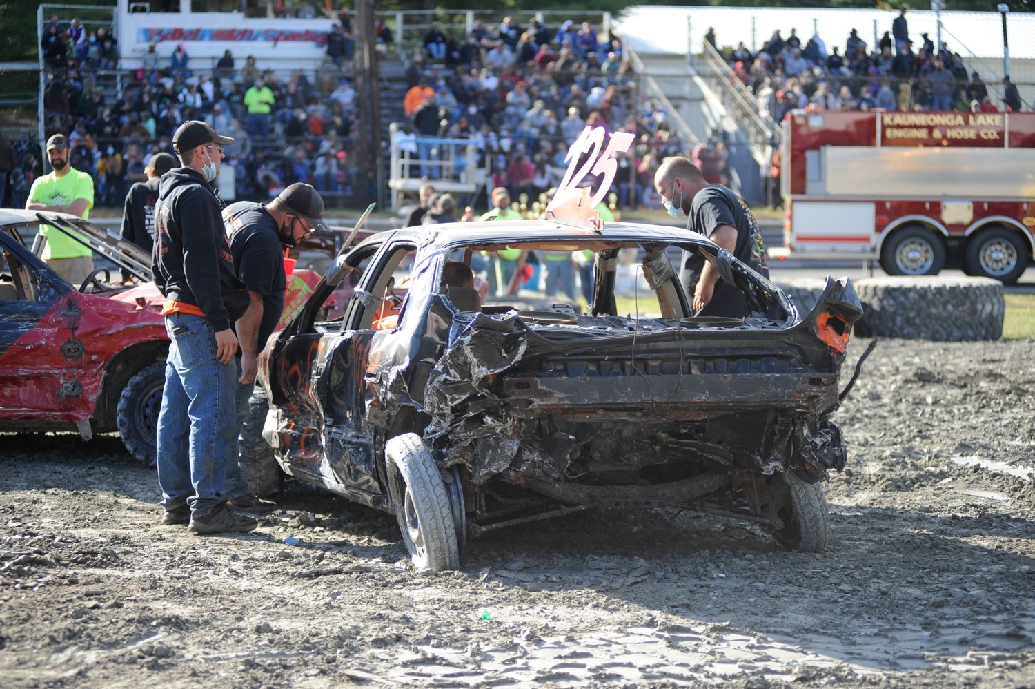 Yeah, but does it have cruise control? Demo drivers inspect what’s left after an event.