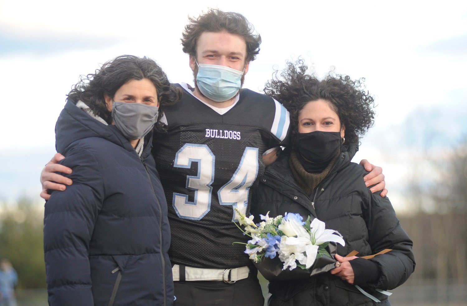 Home is where the hearts are. Jason Gaebel was one of the five Bulldogs seniors honored during Sullivan West’s homecoming football game. He is pictured with Jennifer Bitetto and his proud mom, Danielle Gaebel.