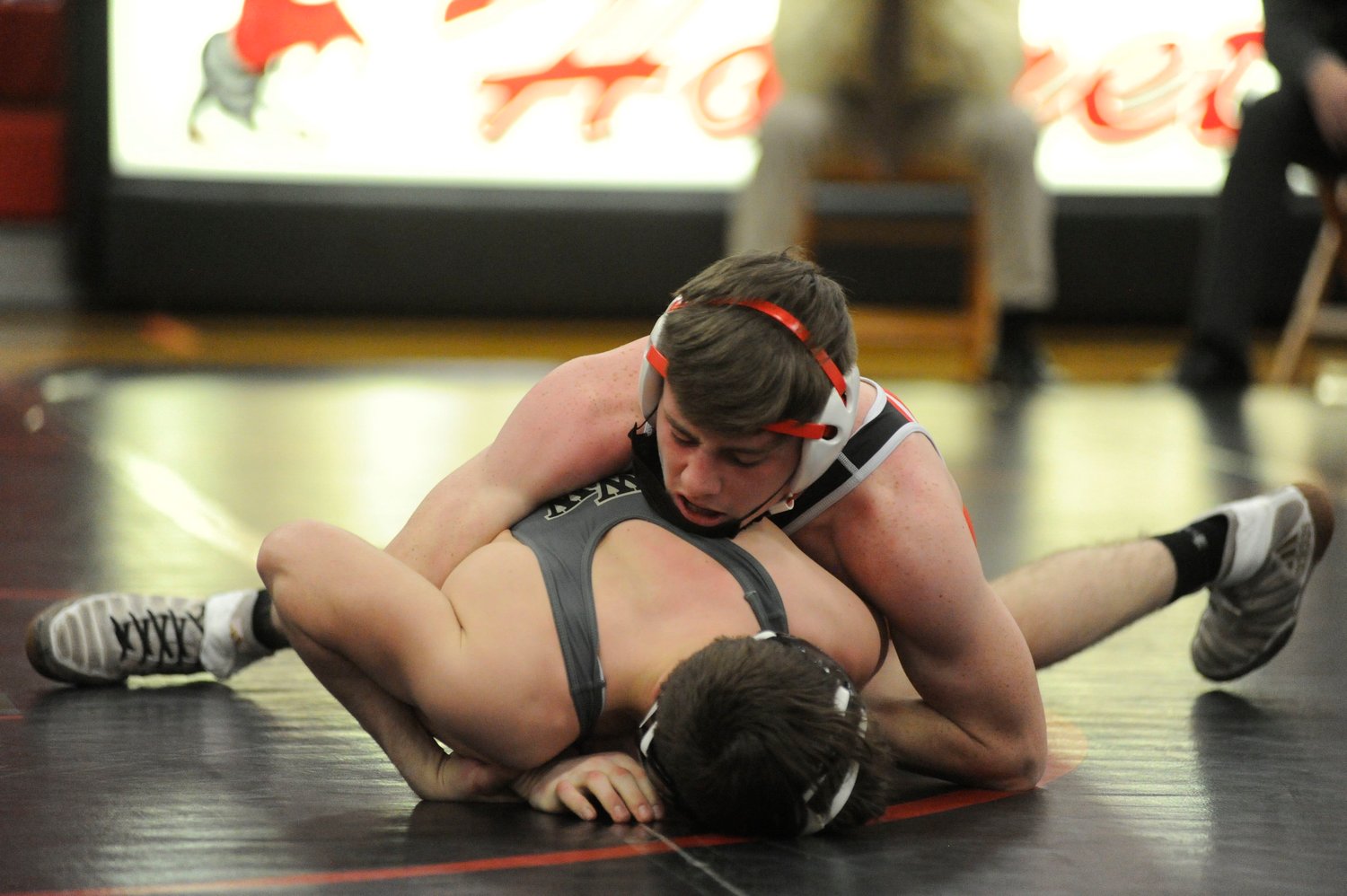 Honesdale’s Max Mickel won bout #11 in the 145-pound weight class.
