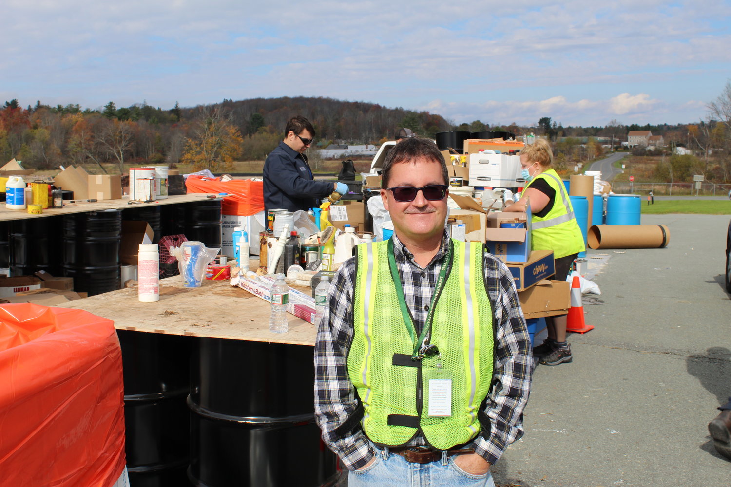 County recycling coordinator Bill Cutler at the Household Hazardous Waste Event.