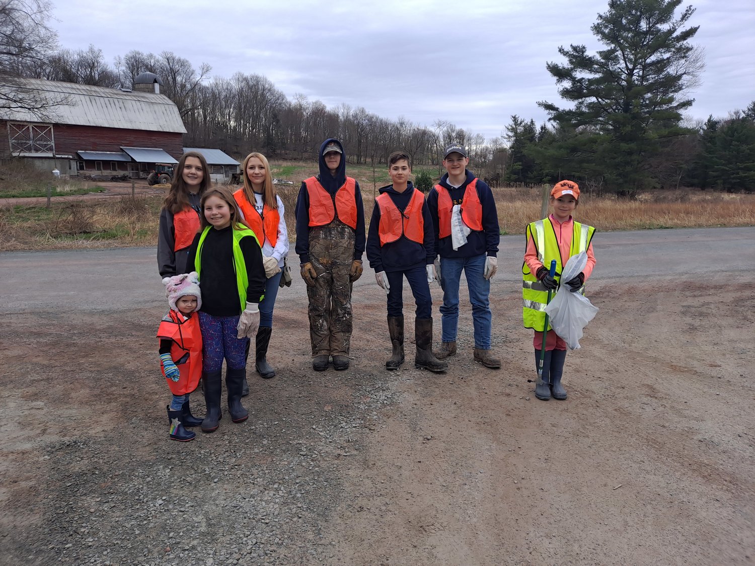 Bethany 4-H members, who cleaned up a road for Earth Day.