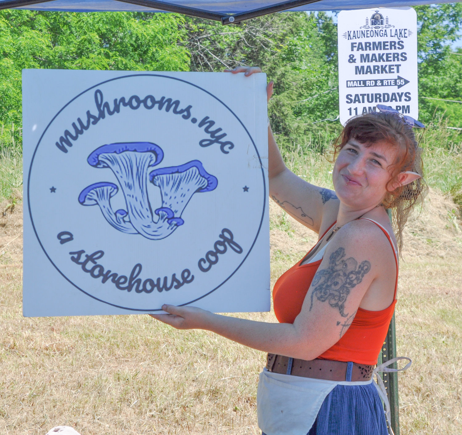 Mushroom vendor Rhea Wright was all ears listening to the live music wafting through the air at the grand opening of the newly rebranded Kauneonga Lake Farmers and Makers Market in Bethel, NY.